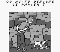 une photo d'Ã©cran de Tintin - Le Temple du Soleil sur Nintendo Game Boy